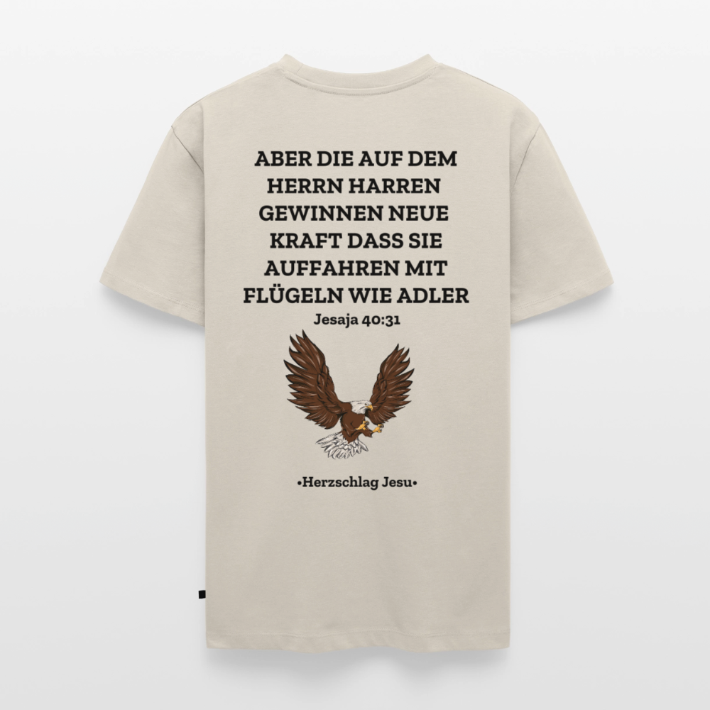 Männer Premium T-Shirt - Jesaja 40:31 - Beige
