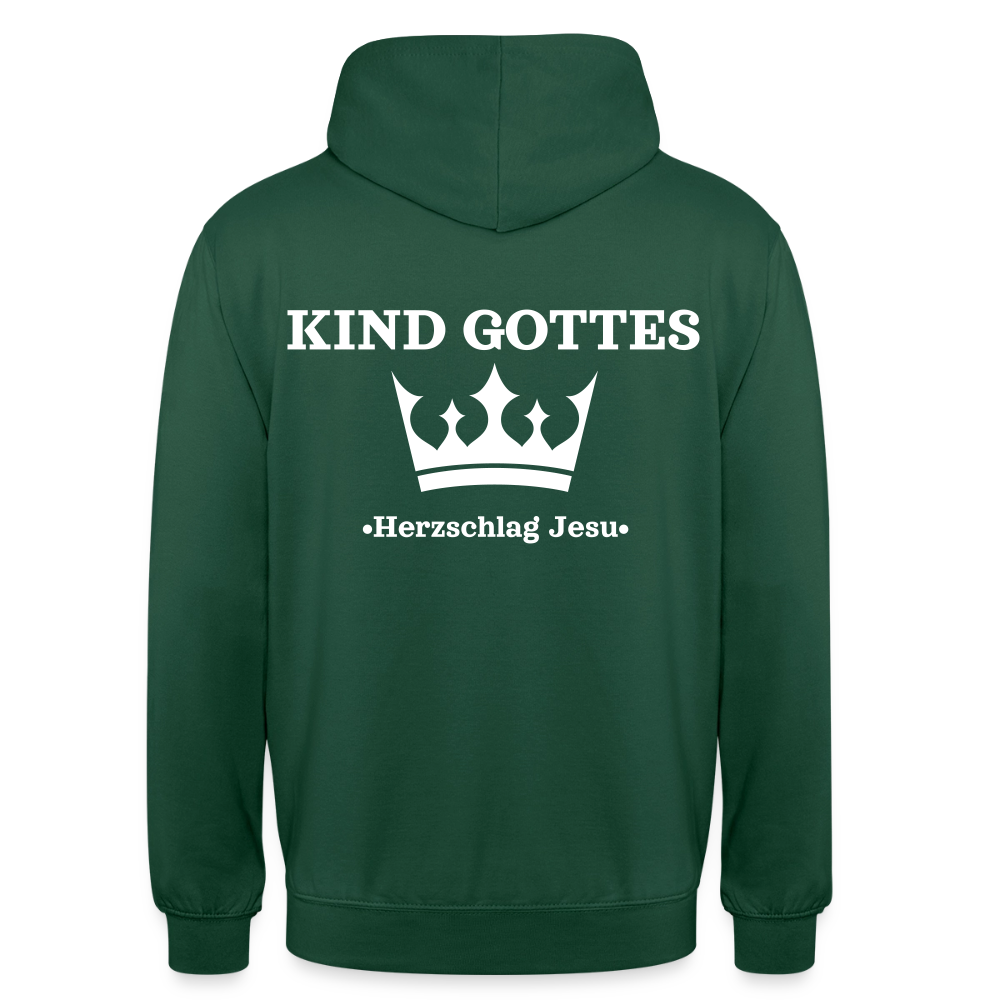 Hoodie - Kind Gottes - mit Krone - Flaschengrün