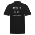Männer Poloshirt - JESUS LEBT - Schwarz
