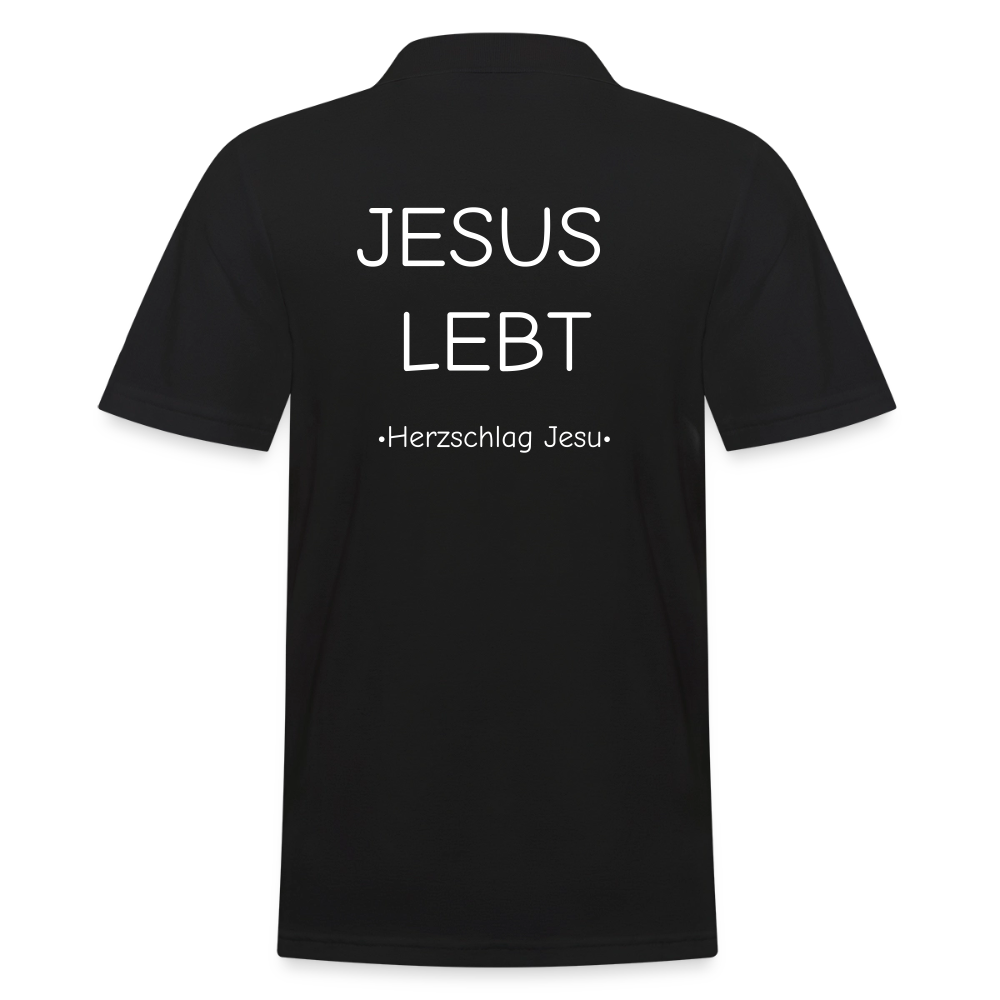 Männer Poloshirt - JESUS LEBT - Schwarz