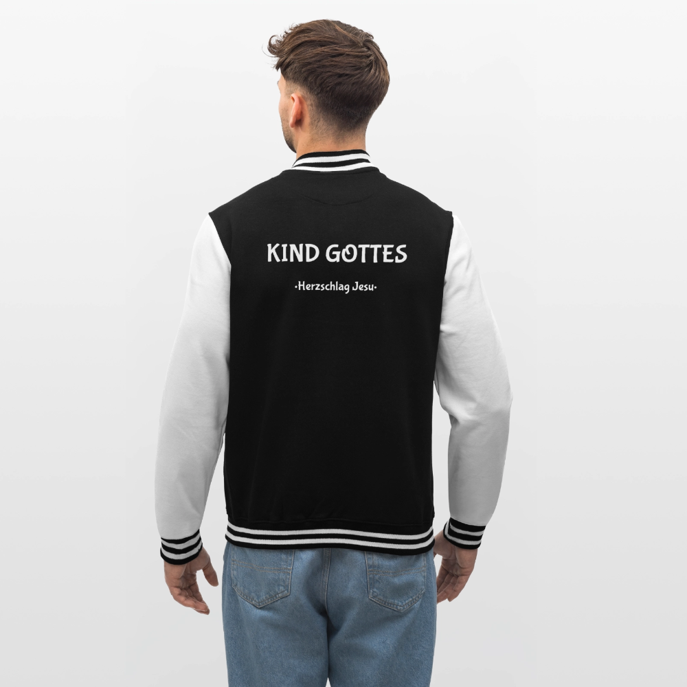 College-Sweatjacke - Kind Gottes - Schwarz/Weiß