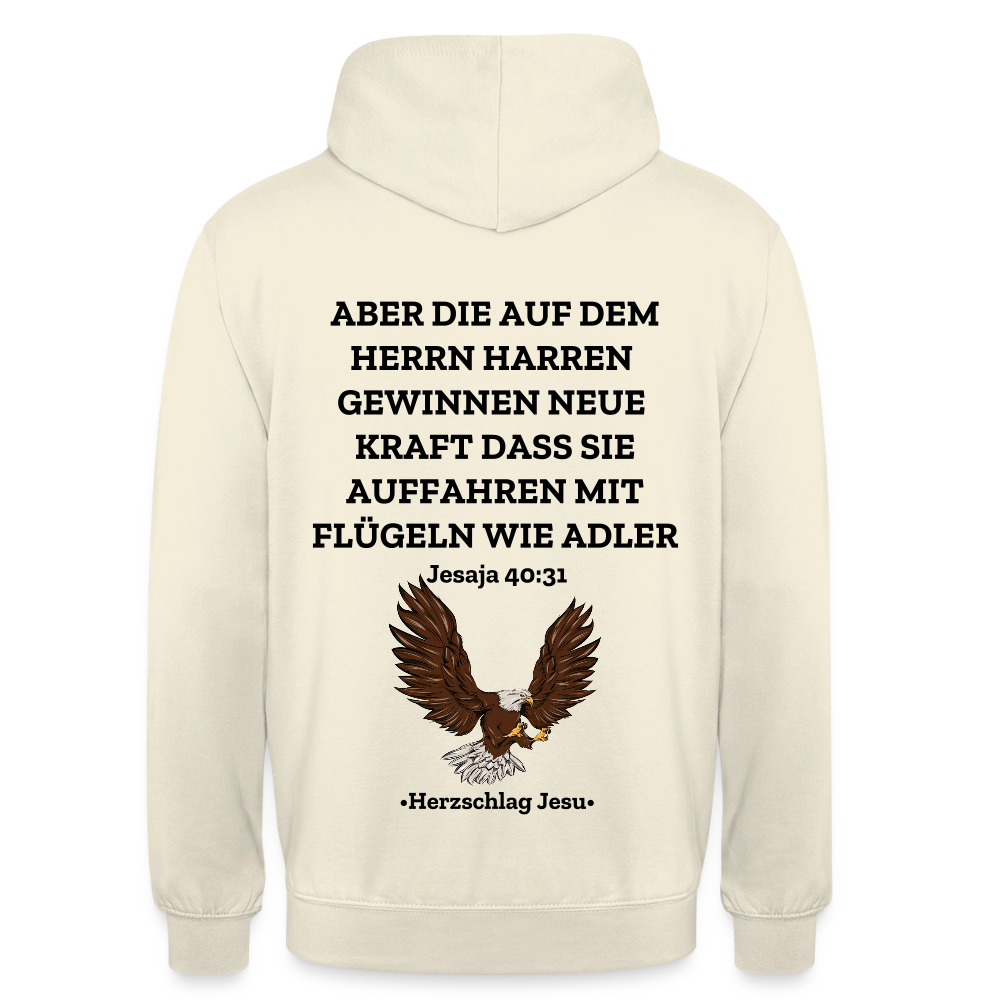 Unisex Hoodie - Jesaja 40:31 - Mit Adler - Vanille-Milchshake