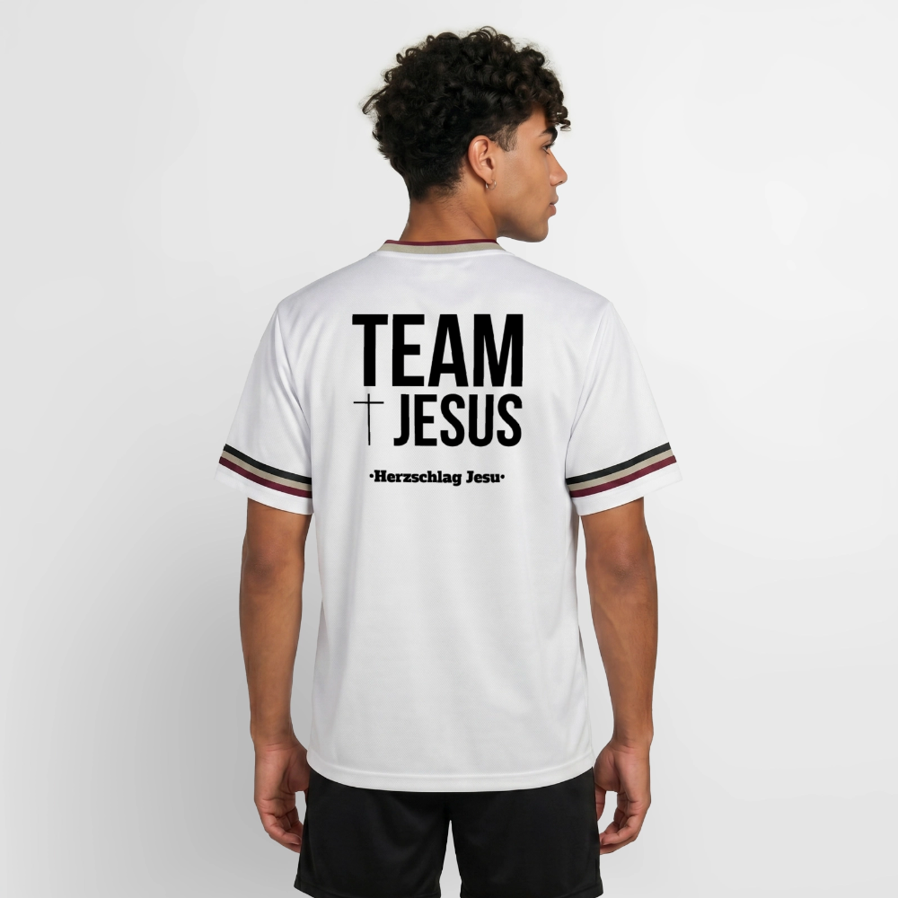 Football Style T-Shirt - Team Jesus - Offwhite/Bordeaux
