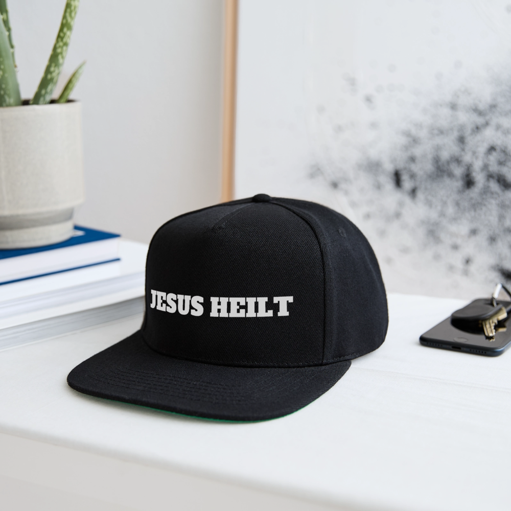 Snapback Cap - Jesus Heilt - Schwarz/Schwarz