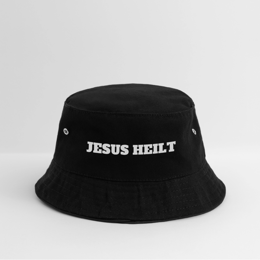Bucket Hat - Jesus Heilt - Schwarz