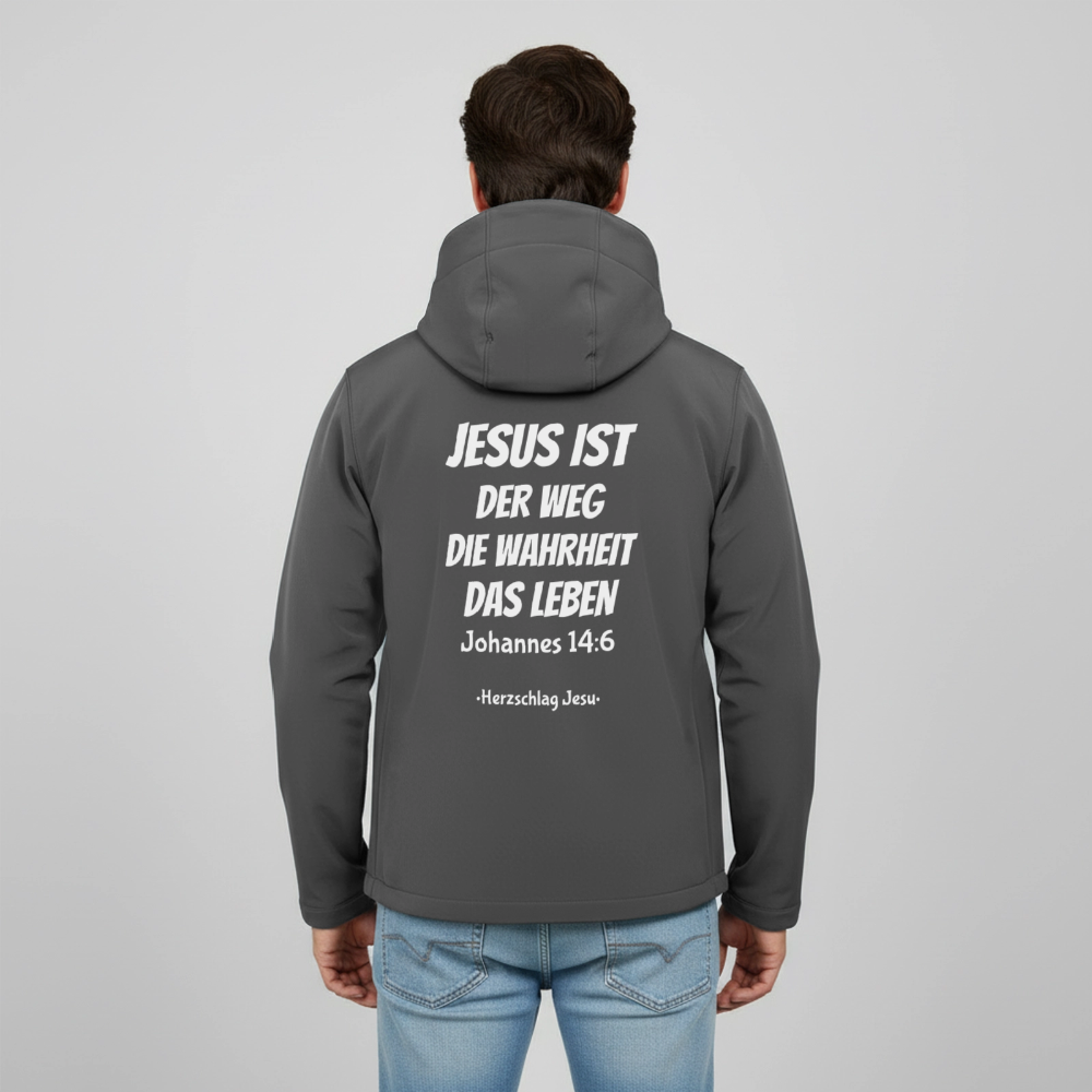 Männer Softshell-Jacke - Johannes 14:6 Jesus ist der Weg, die Wahrheit, das Leben - Anthrazit