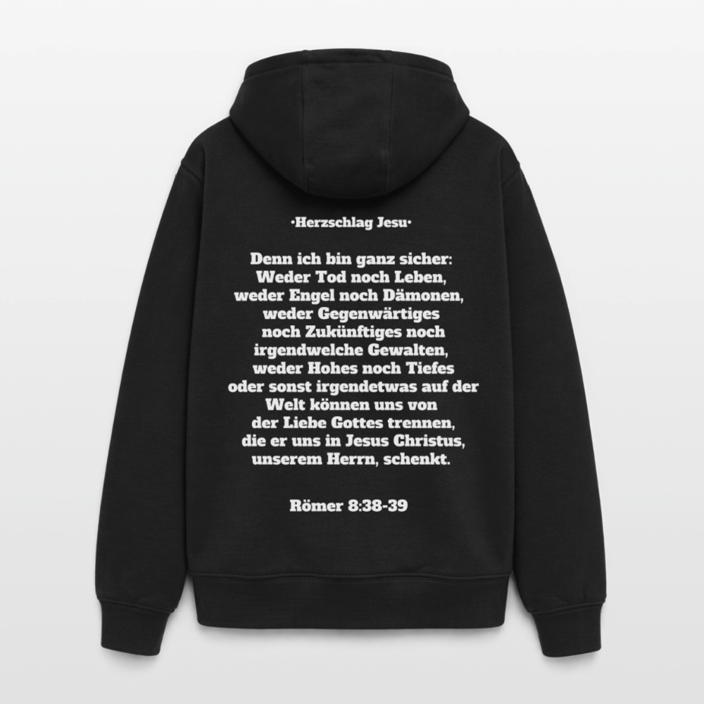 Oversized Heavyweight Kapuzenjacke - Römer 8:38-39 - Schwarz