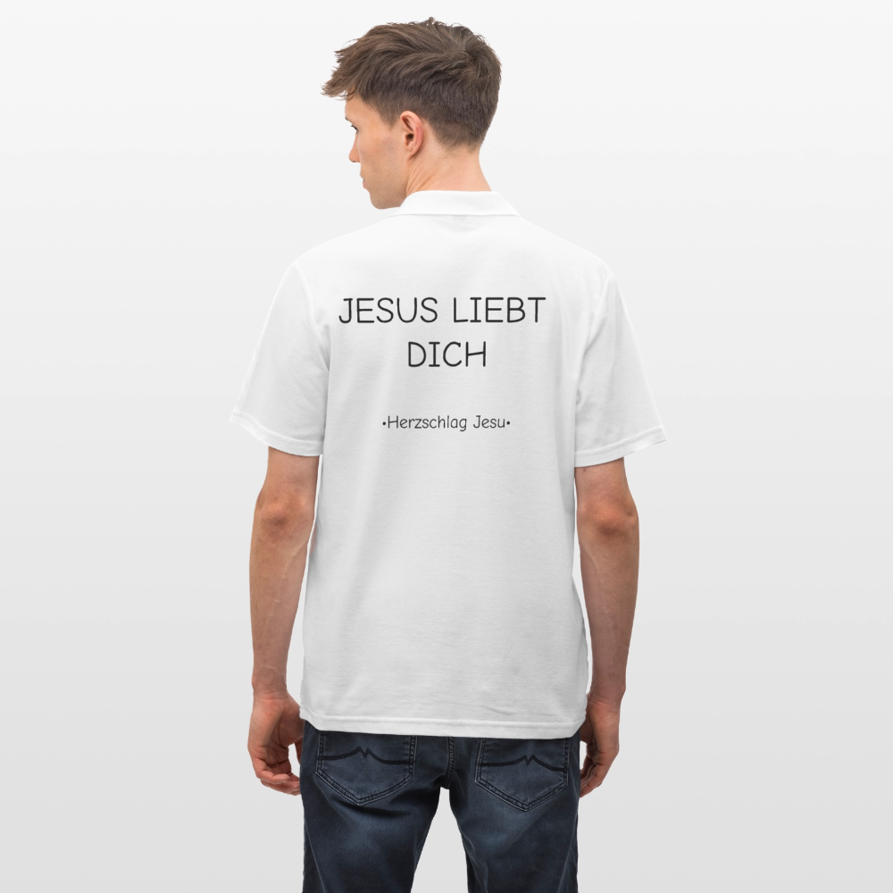 Männer Poloshirt - Jesus liebt dich - Weiß