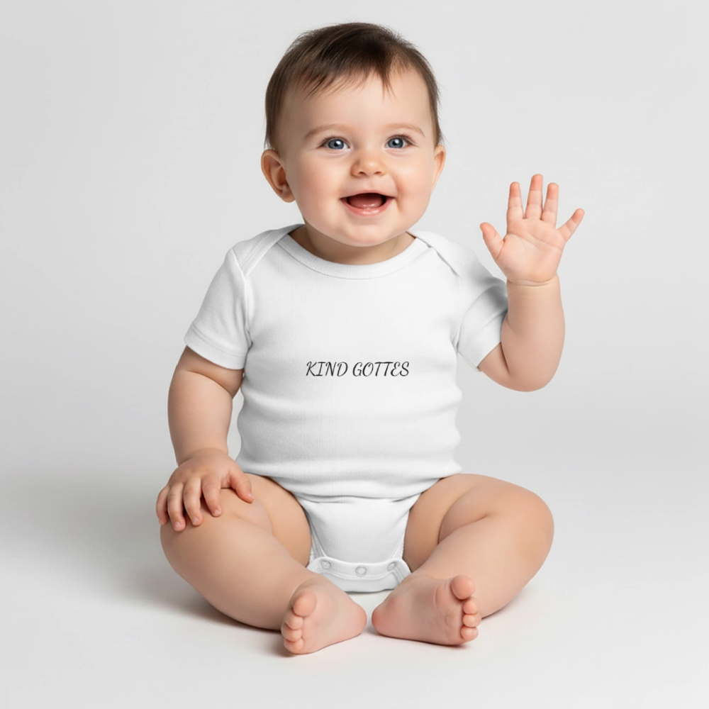 Baby Bio-Kurzarm-Body - KIND GOTTES - Weiß