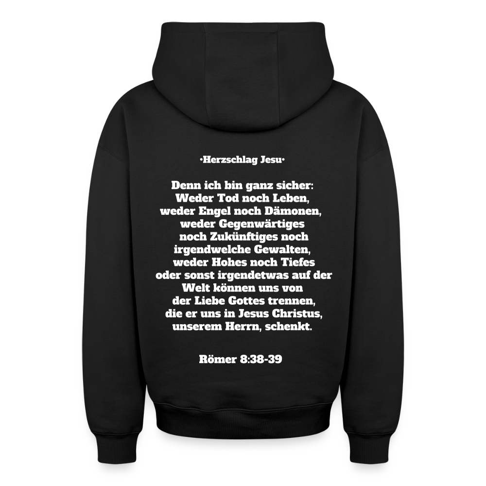Oversized Heavyweight Kapuzenjacke - Römer 8:38-39 - Schwarz