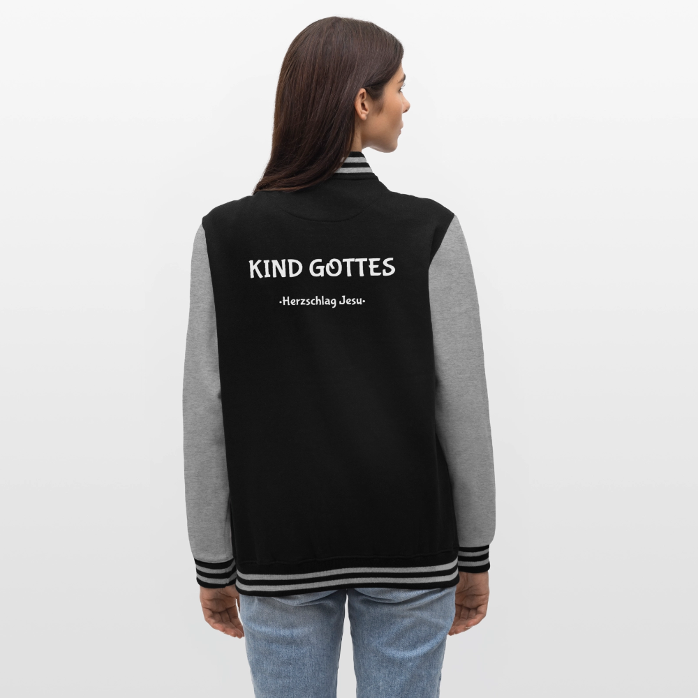 College-Sweatjacke - Kind Gottes - Schwarz/Grau meliert