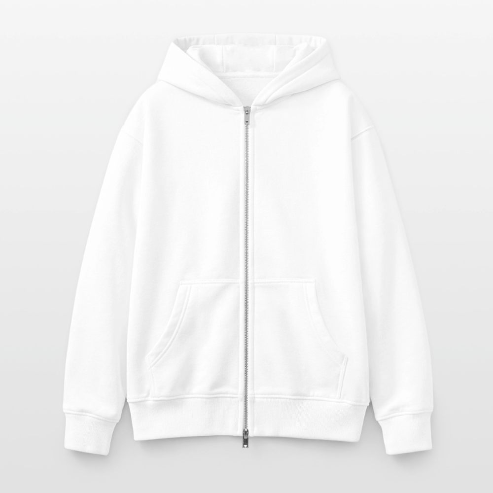 Oversized Heavyweight Kapuzenjacke - Jesus begegnet heute noch - Weiß