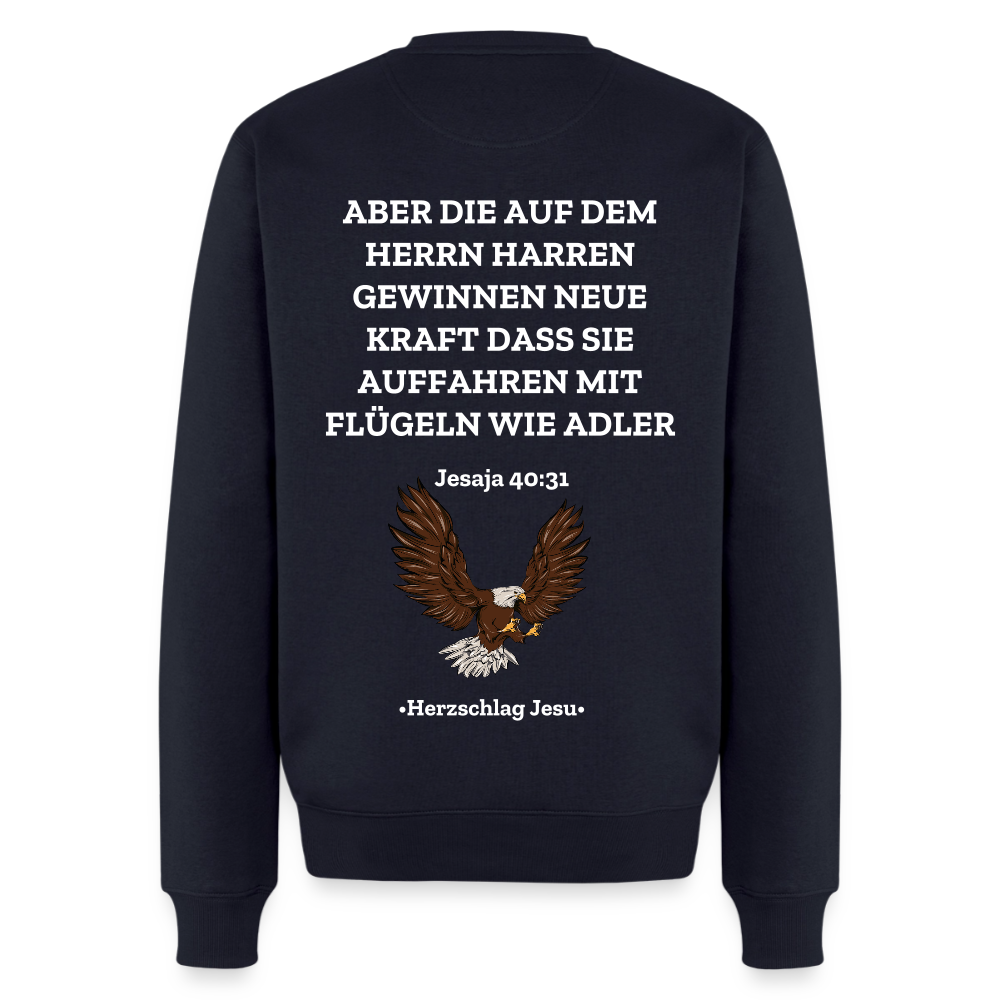 Männer Premium Pullover - Jesaja 40:31 mit Adler - Navy