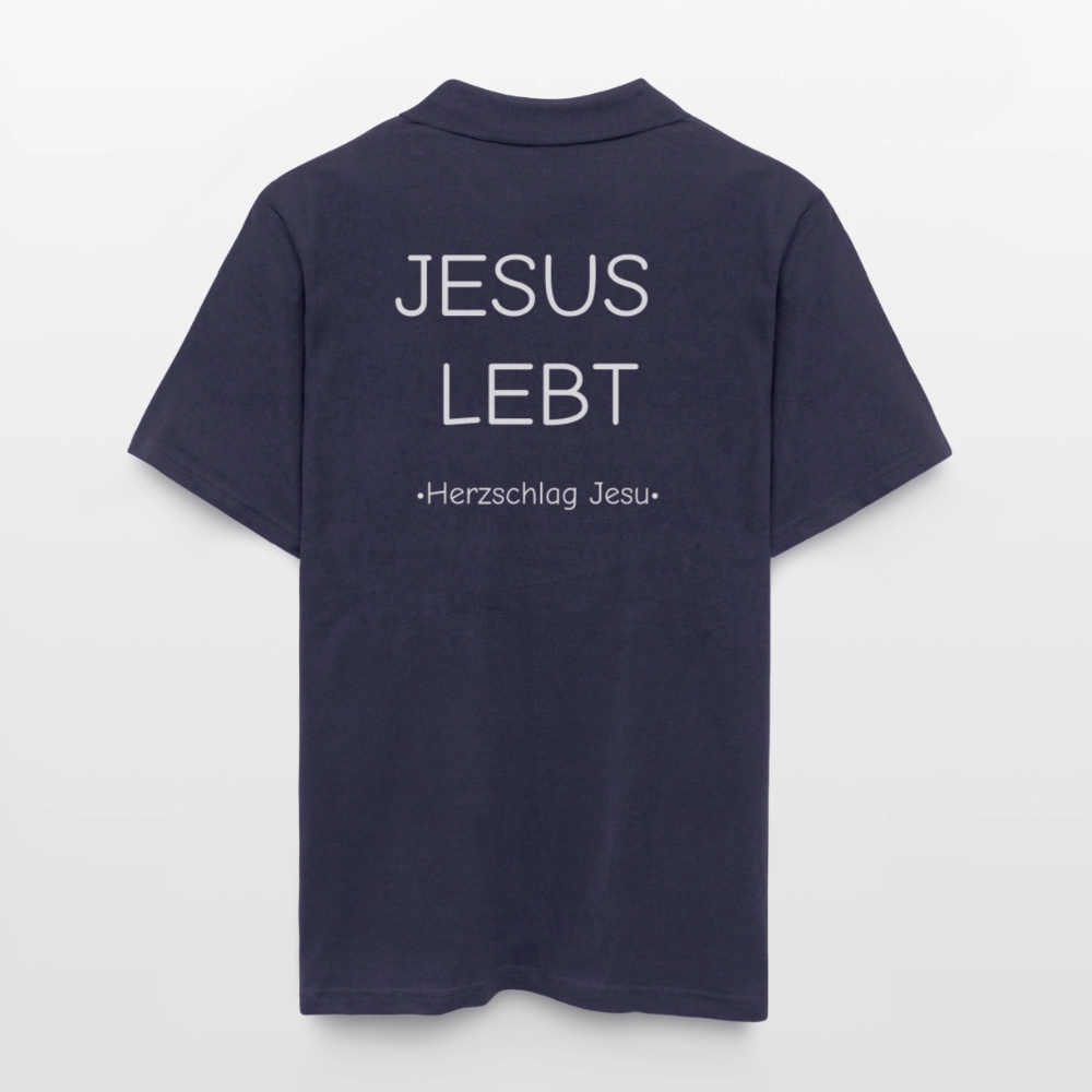 Männer Poloshirt - JESUS LEBT - Navy