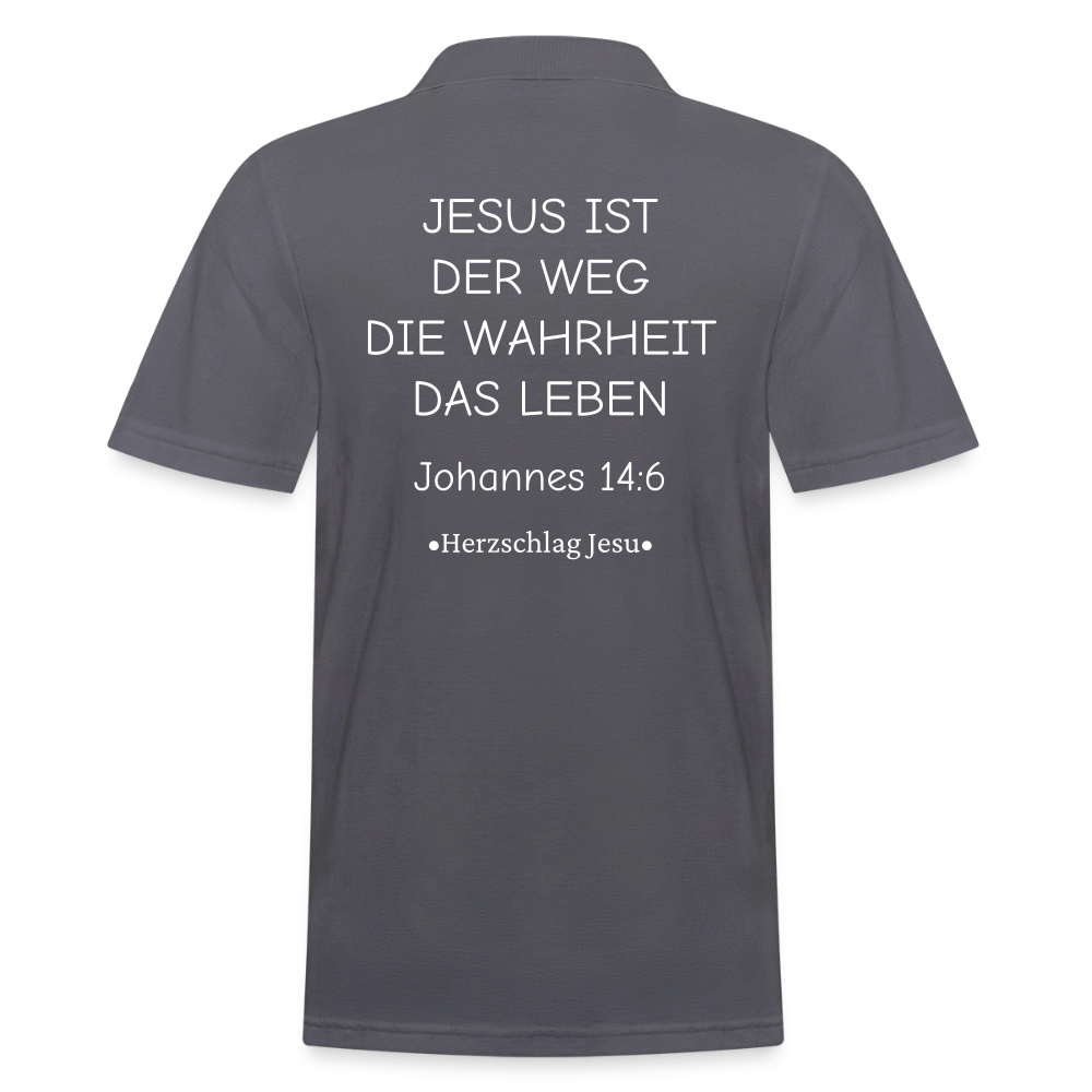 Männer Poloshirt - Johannes 14:6 - Anthrazit