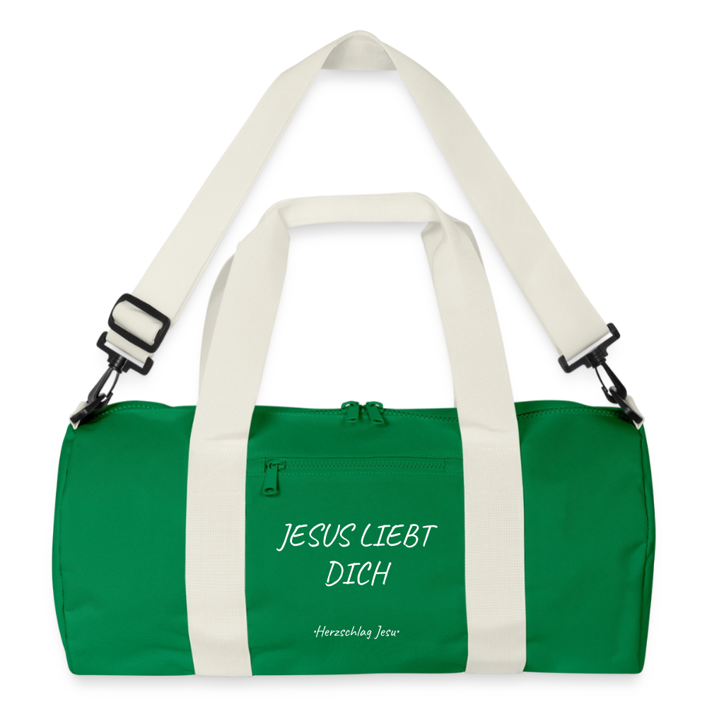Reisetasche - Jesus liebt dich - Kellygrün/Offwhite