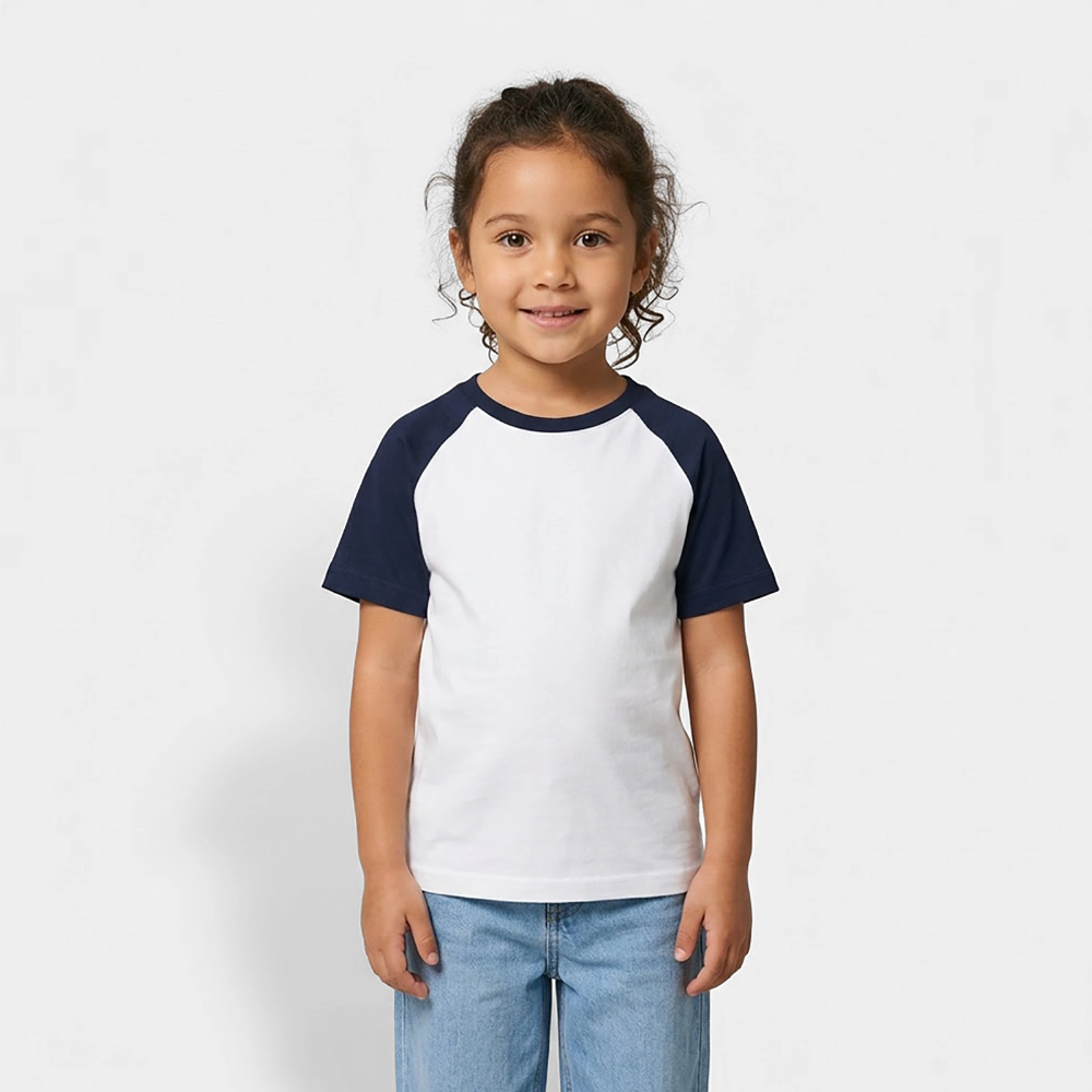Kinder Baseball T-Shirt - Team Jesus 7 - Weiß/Navy