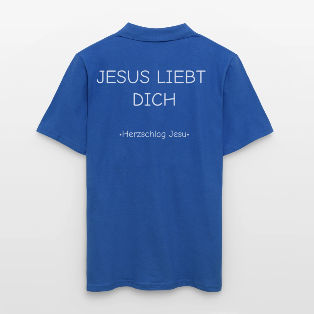 Männer Poloshirt - Jesus liebt dich - Royalblau