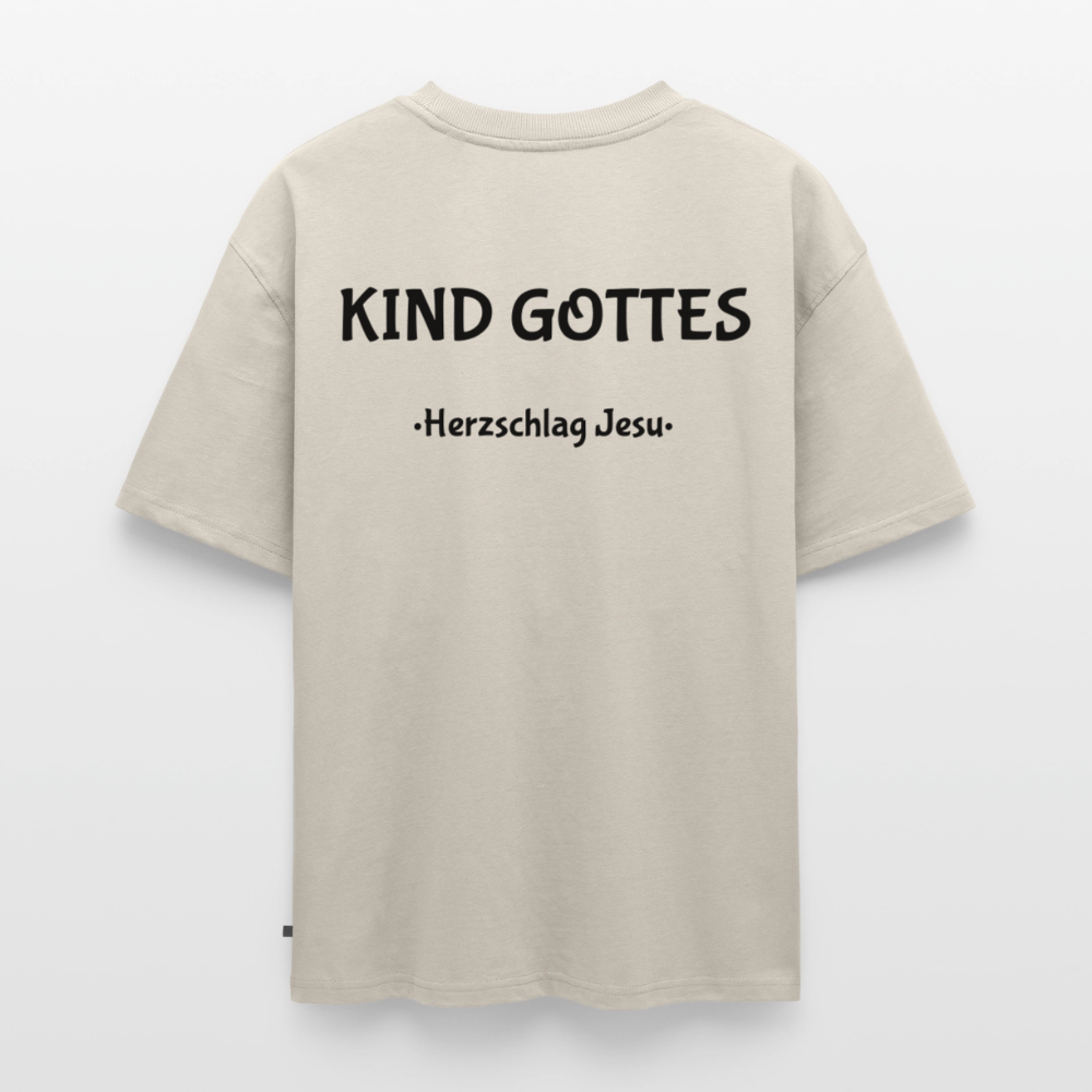 Premium Oversized Bio T-Shirt - Kind Gottes - Beige