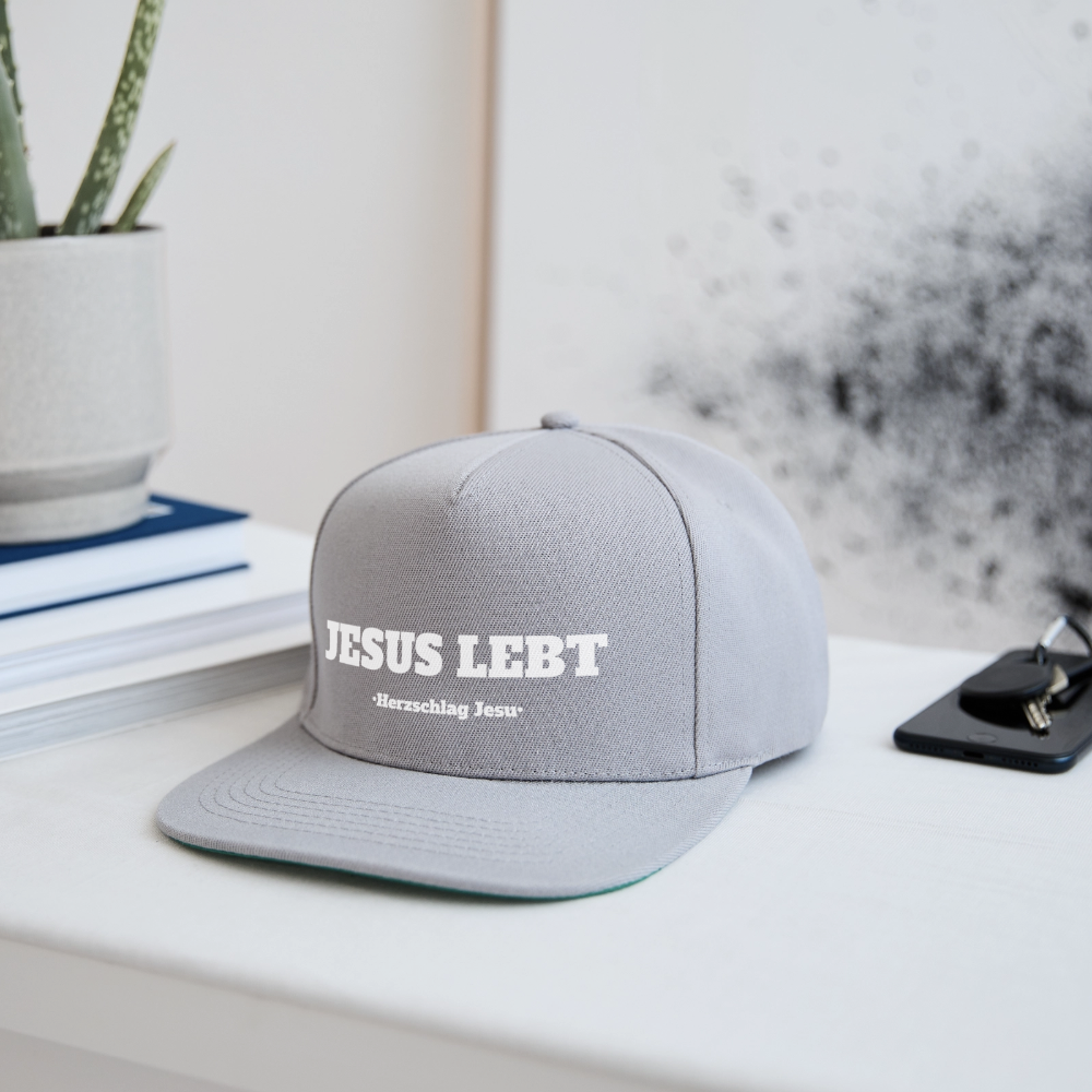 Snapback Cap - Jesus Lebt - Graphit/Graphit
