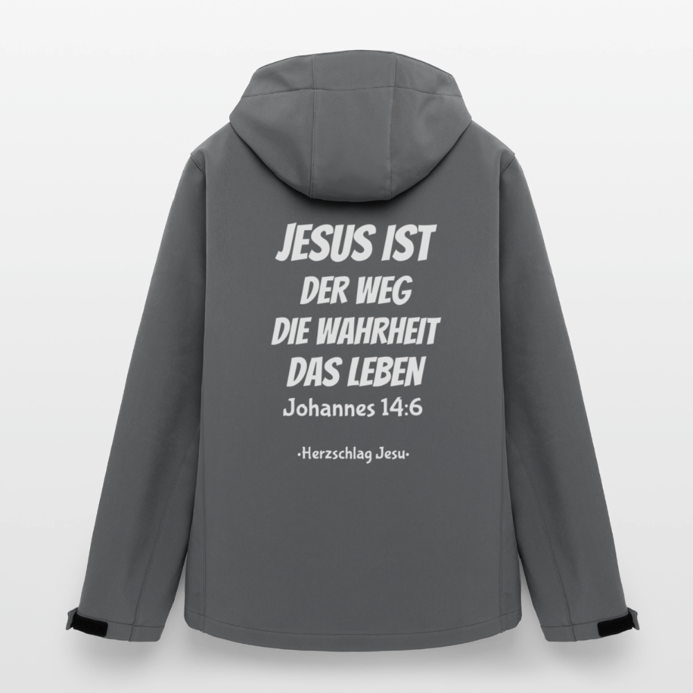 Männer Softshell-Jacke - Johannes 14:6 Jesus ist der Weg, die Wahrheit, das Leben - Anthrazit