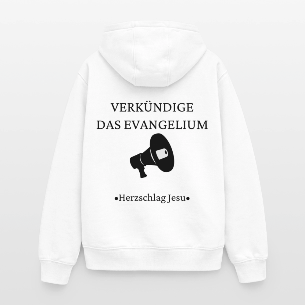 Oversized Heavyweight Kapuzenjacke - Verkündige das Evangelium - Weiß