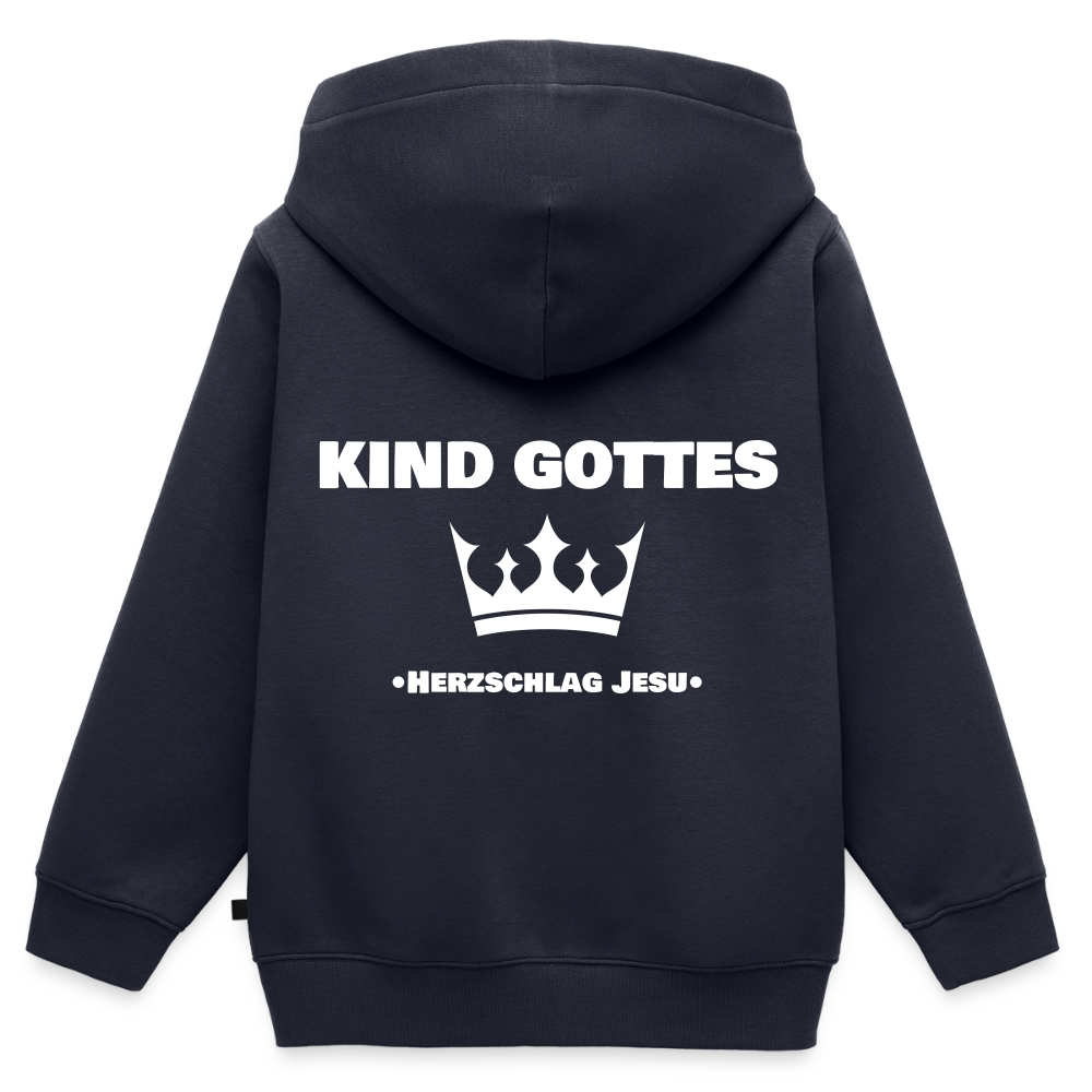Kinder Premium Kapuzenjacke - Kind Gottes - mit Krone - Navy