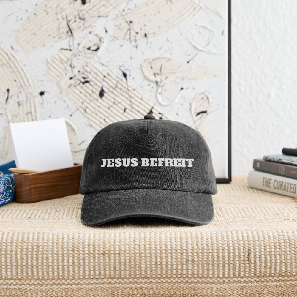 Relaxed Vintage Cap - Jesus Befreit - Vintage Schwarz