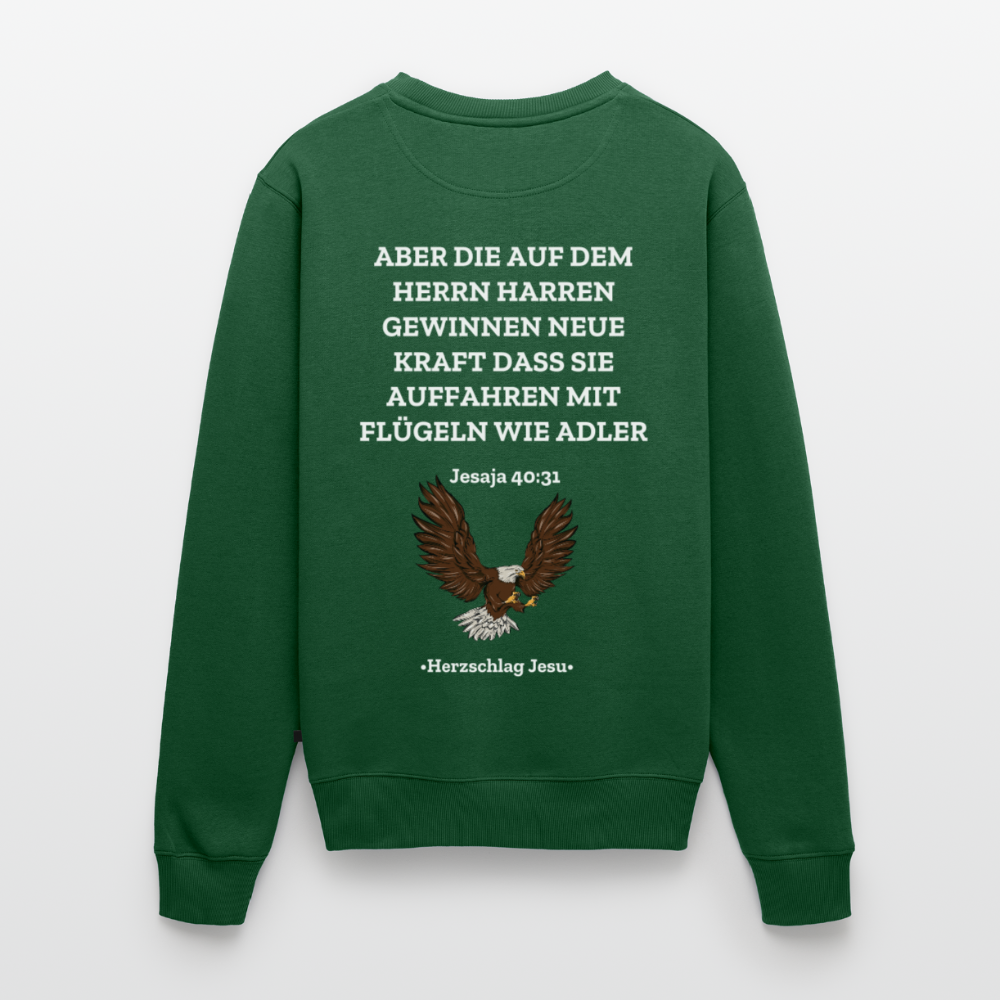 Männer Premium Pullover - Jesaja 40:31 mit Adler - Flaschengrün