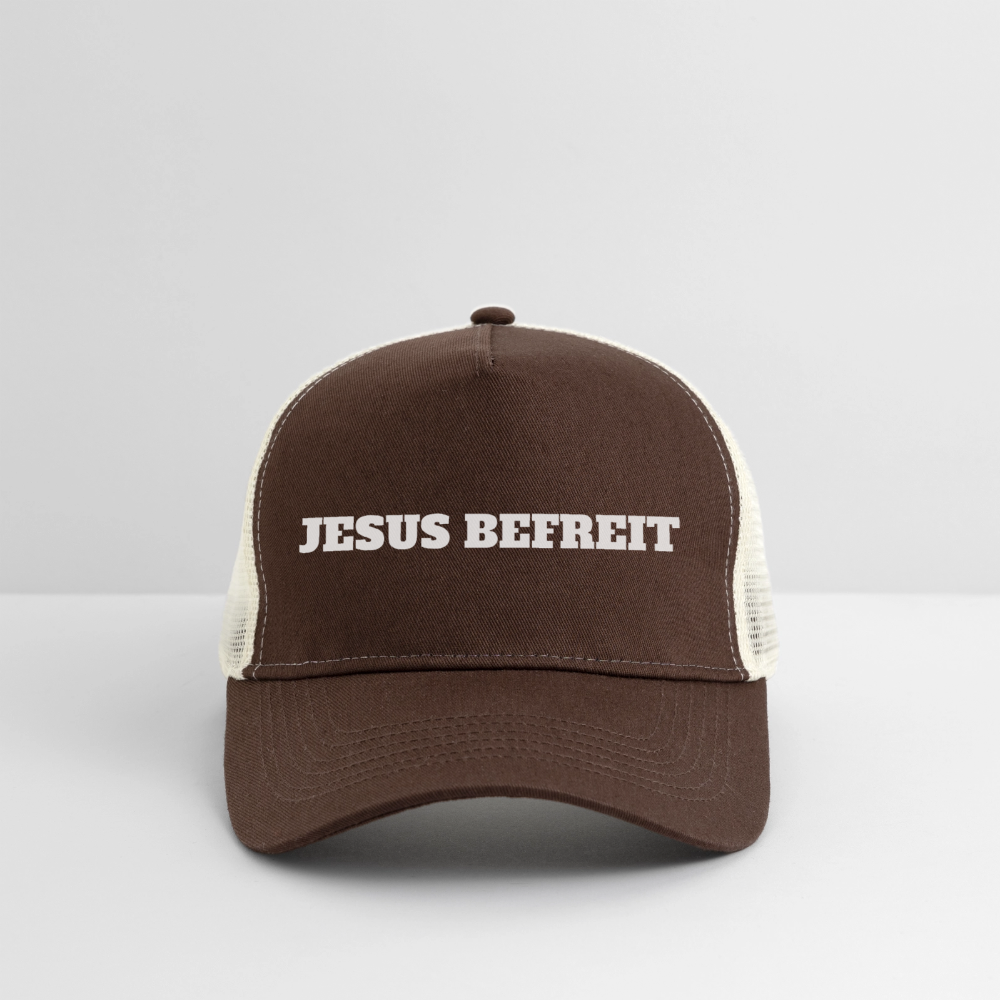 Trucker Cap - Jesus Befreit - Braun/Beige