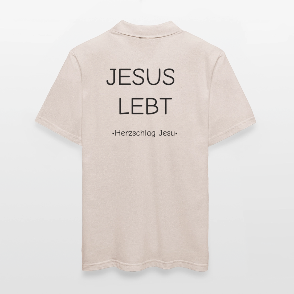 Männer Poloshirt - JESUS LEBT - Beige