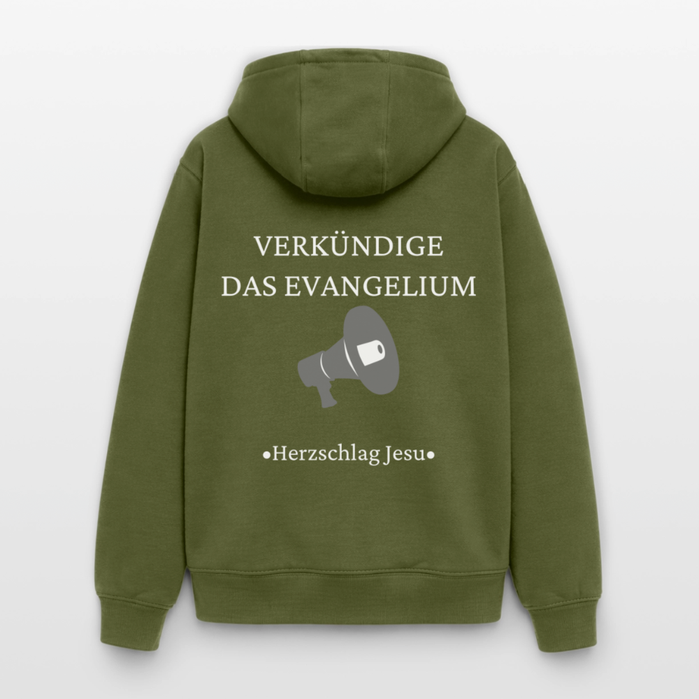 Oversized Heavyweight Kapuzenjacke - Verkündige das Evangelium - Khaki