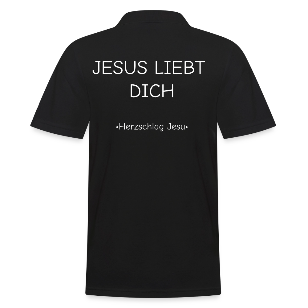 Männer Poloshirt - Jesus liebt dich - Schwarz