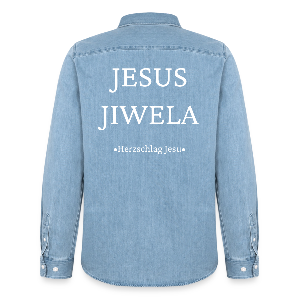 Männer Jeanshemd - Jesus Jiwela  - Romenes - verwaschenes Hellblau