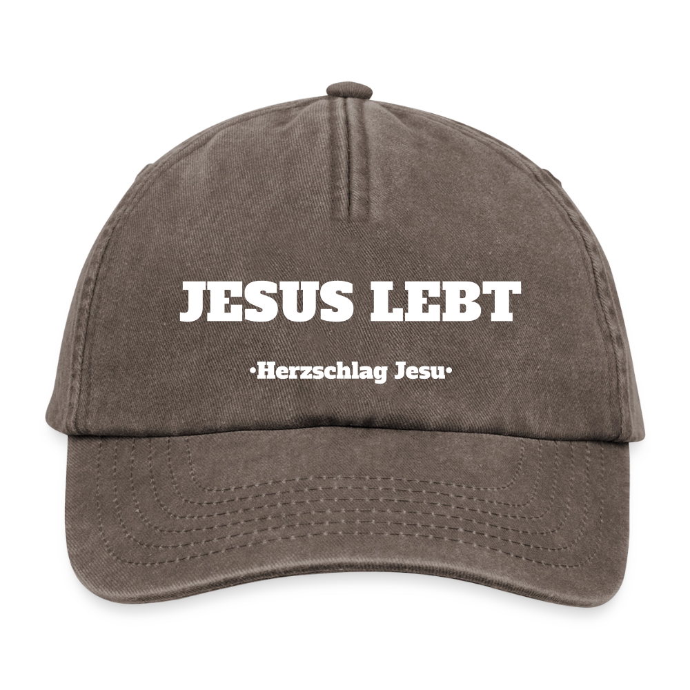 Relaxed Vintage Cap - Jesus Lebt - Vintage Braun