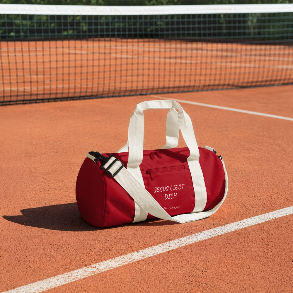 Reisetasche - Jesus liebt dich - Klassisches Rot/Offwhite