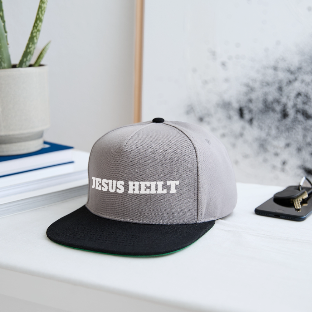 Snapback Cap - Jesus Heilt - Graphit/Schwarz