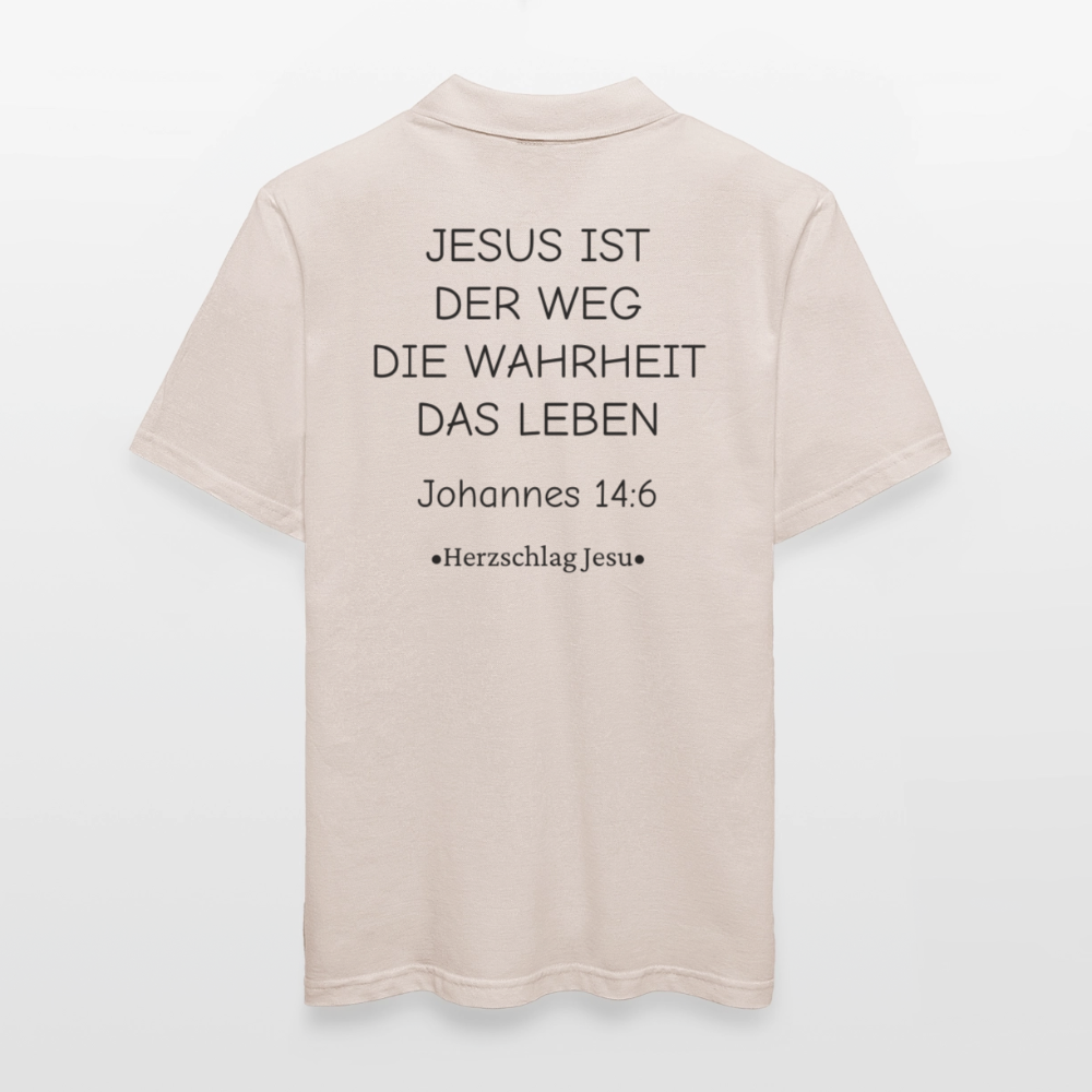 Männer Poloshirt - Johannes 14:6 - Beige