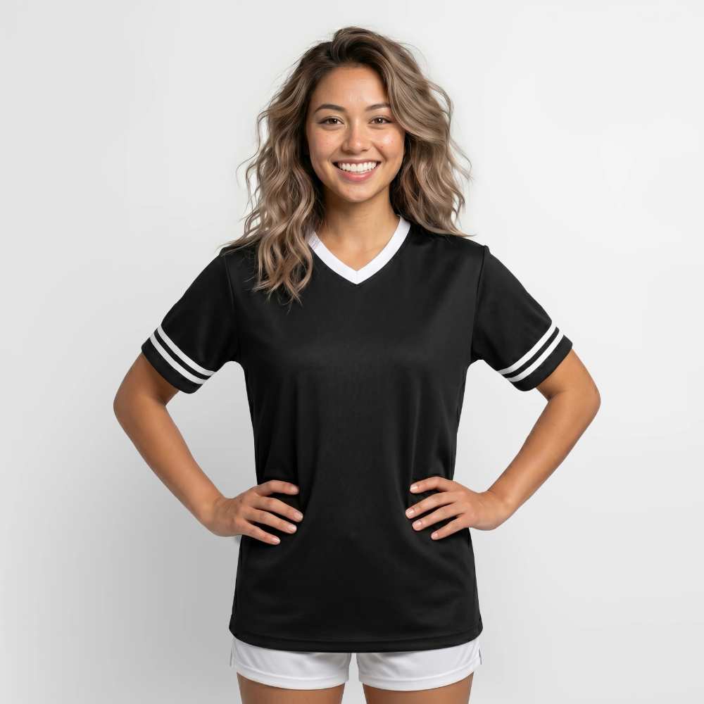 Unisex Football Style T-Shirt - Team Jesus - Schwarz/Weiß