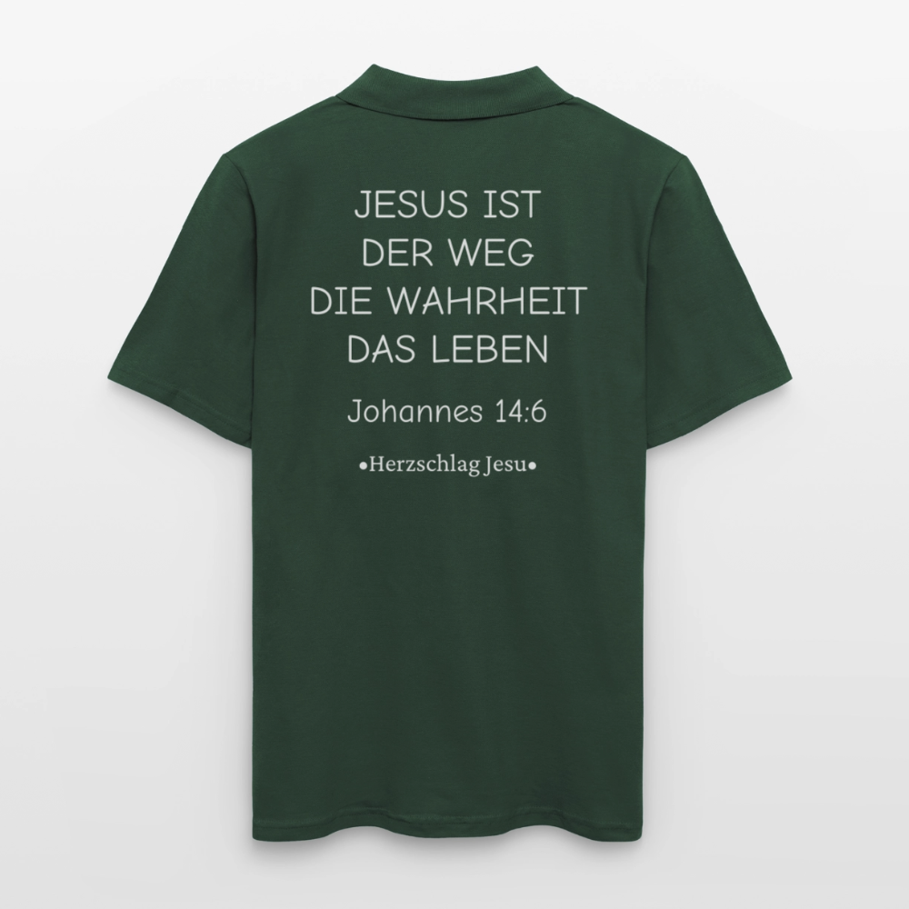 Männer Poloshirt - Johannes 14:6 - Tannengrün