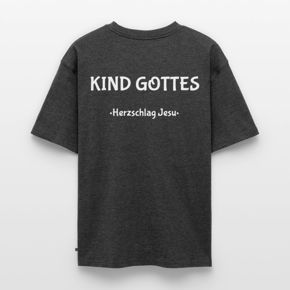 Premium Oversized Bio T-Shirt - Kind Gottes - Anthrazit meliert