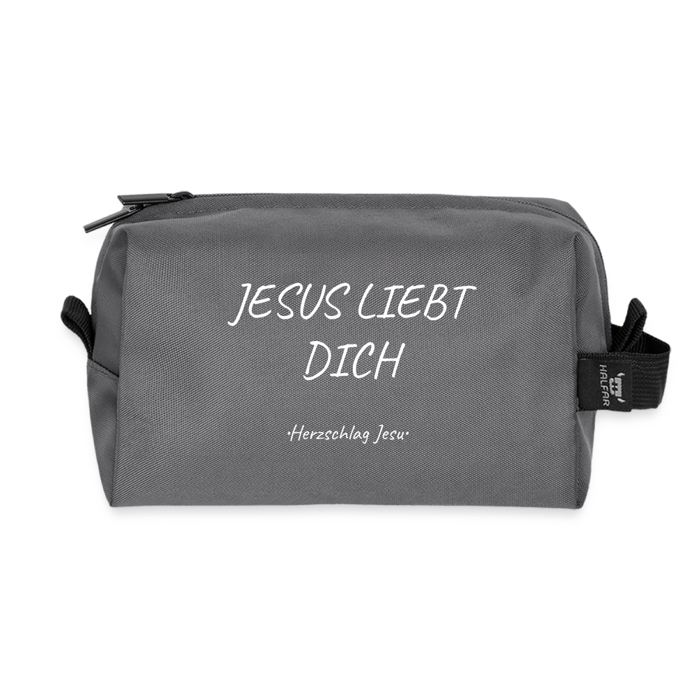 Kulturtasche - Jesus liebt dich - Anthrazit