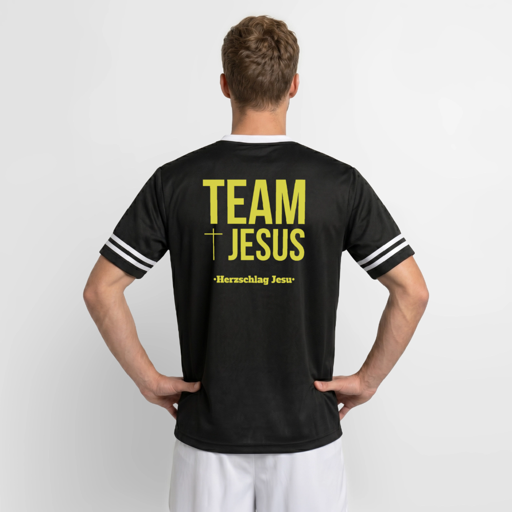Unisex Football Style T-Shirt - Team Jesus - Schwarz/Weiß