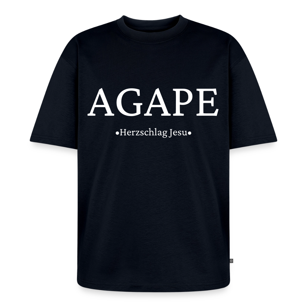 Unisex Premium Oversized Bio T-Shirt - Agape - Navy