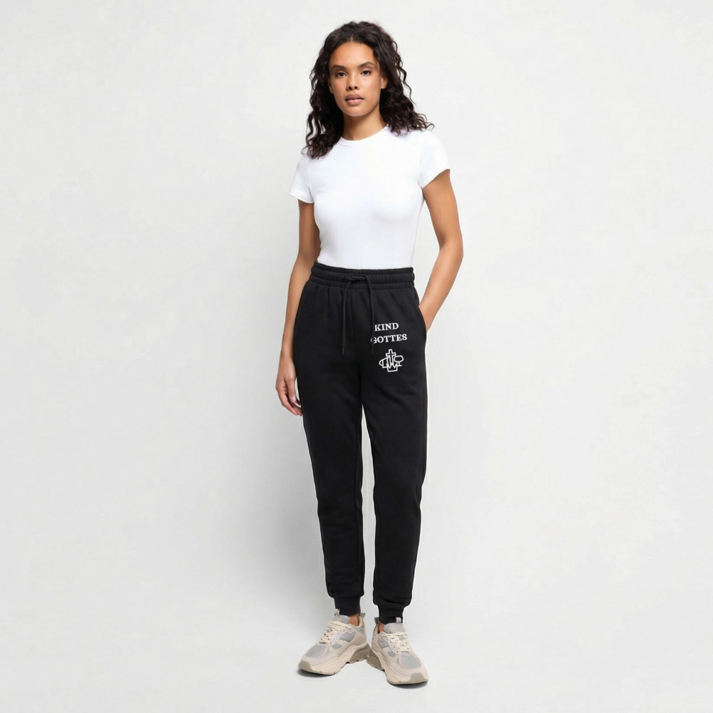 Frauen Bio Jogginghose - Kind Gottes Design - Schwarz