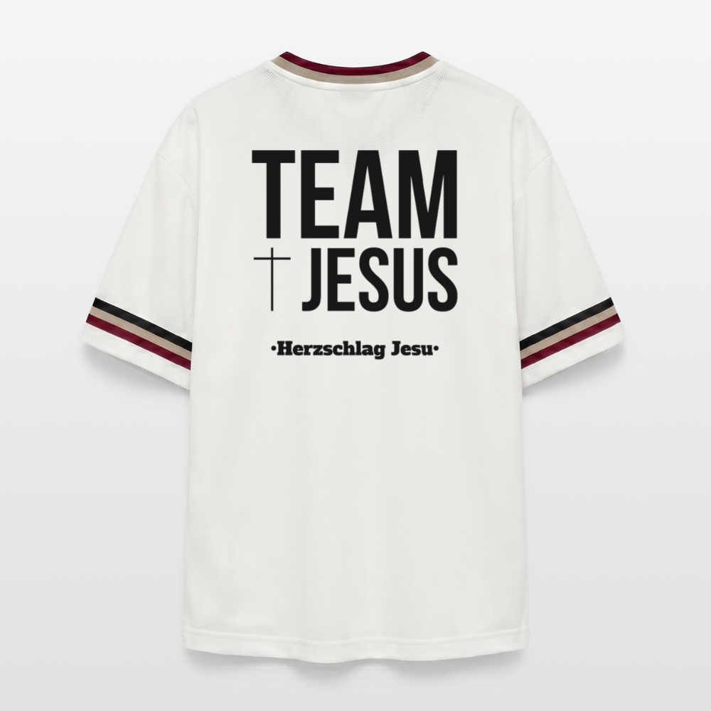 Football Style T-Shirt - Team Jesus - Offwhite/Bordeaux