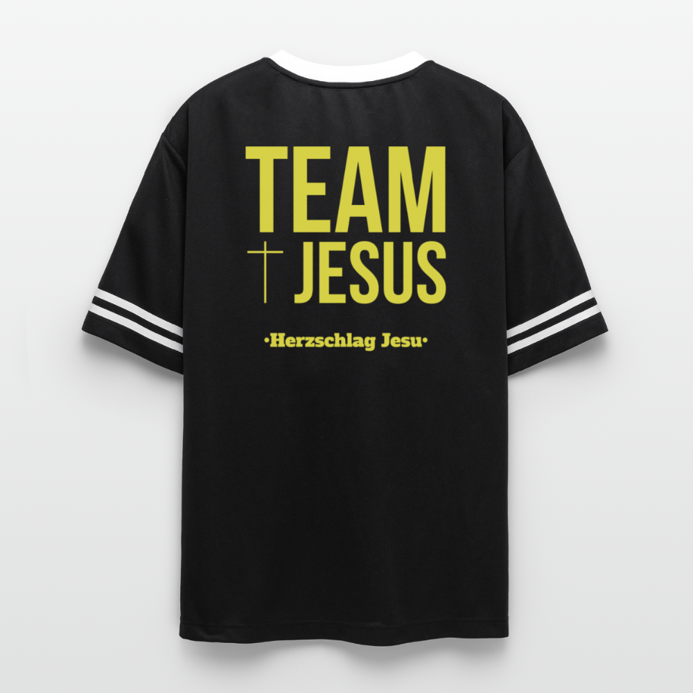Unisex Football Style T-Shirt - Team Jesus - Schwarz/Weiß