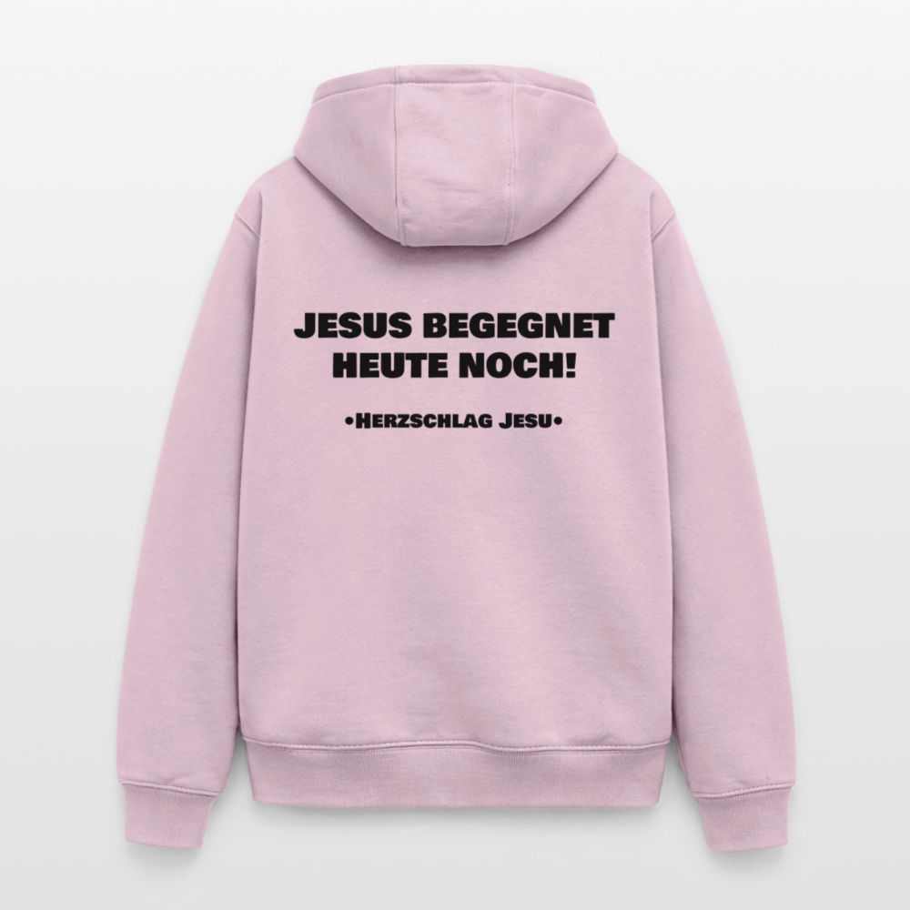 Oversized Heavyweight Kapuzenjacke - Jesus begegnet heute noch - Altrosa
