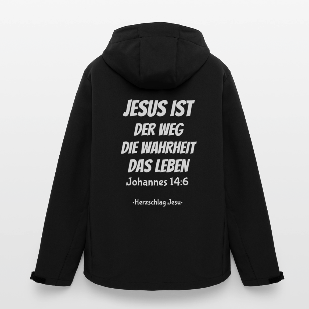 Männer Softshell-Jacke - Johannes 14:6 Jesus ist der Weg, die Wahrheit, das Leben - Schwarz