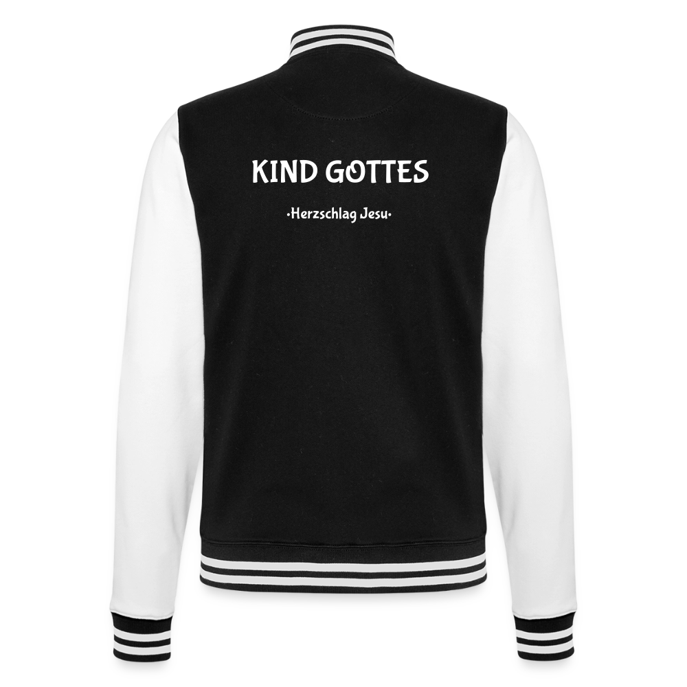 College-Sweatjacke - Kind Gottes - Schwarz/Weiß